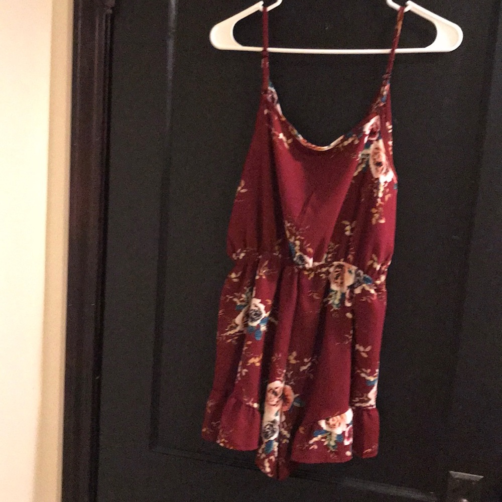 Burgundy Romper - Picture 2 of 2